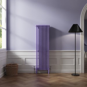 Bern 1500 x 470mm Elegant Purple Four Column Vertical Traditional Radiator