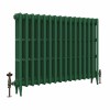 Classic  745 x 1026mm Farrow & Ball Duck Green Triple Column Cast Iron Radiator - 16 Sections