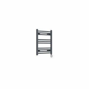 Fjord 600 x 500mm Curved Anthracite Thermostatic Touch Control Electric Heated Towel Rail
