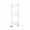 Fjord 1000 x 400mm Curved White Heated Towel Rail