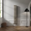 Bern 1800 x 290mm Black Gold Double Column Vertical Traditional Radiator