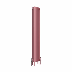 Bern 1800 x 290mm Rose Pink Four Column Vertical Traditional Radiator