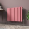 Karlstad 600 x 750mm Rose Pink Double Horizontal Flat Panel Designer Radiator