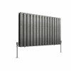 Karlstad 600 x 1022mm Black Silver Double Flat Panel Horizontal Designer Radiator