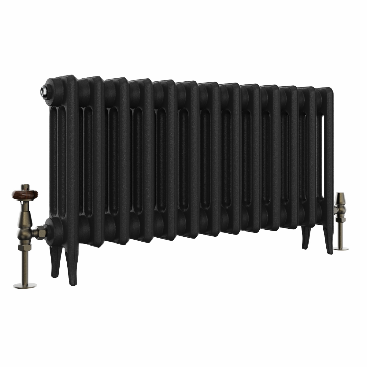 Classic 450 x 840mm Black Primered Finish Triple Column Cast Iron Radiator - 13 Sections