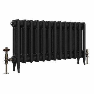 Classic 450 x 840mm Black Primered Finish Triple Column Cast Iron Radiator - 13 Sections
