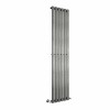 Lulea 1800 x 410mm Black Silver Single Vertical Flat Panel Designer Radiator