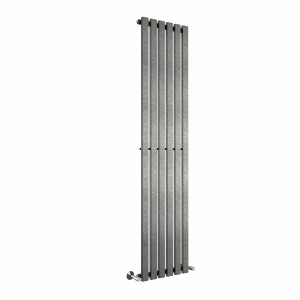 Lulea 1800 x 410mm Black Silver Single Vertical Flat Panel Designer Radiator