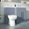 Calm Gloss Grey Right Hand Combination Vanity Unit Basin L Shape with Back to Wall RAK Origin Toilet & Soft Close Seat & Concealed Cistern - 1100mm