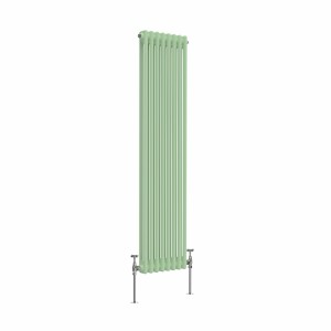 Bern 1500 x 380mm Pastel Green Double Vertical Column Radiator