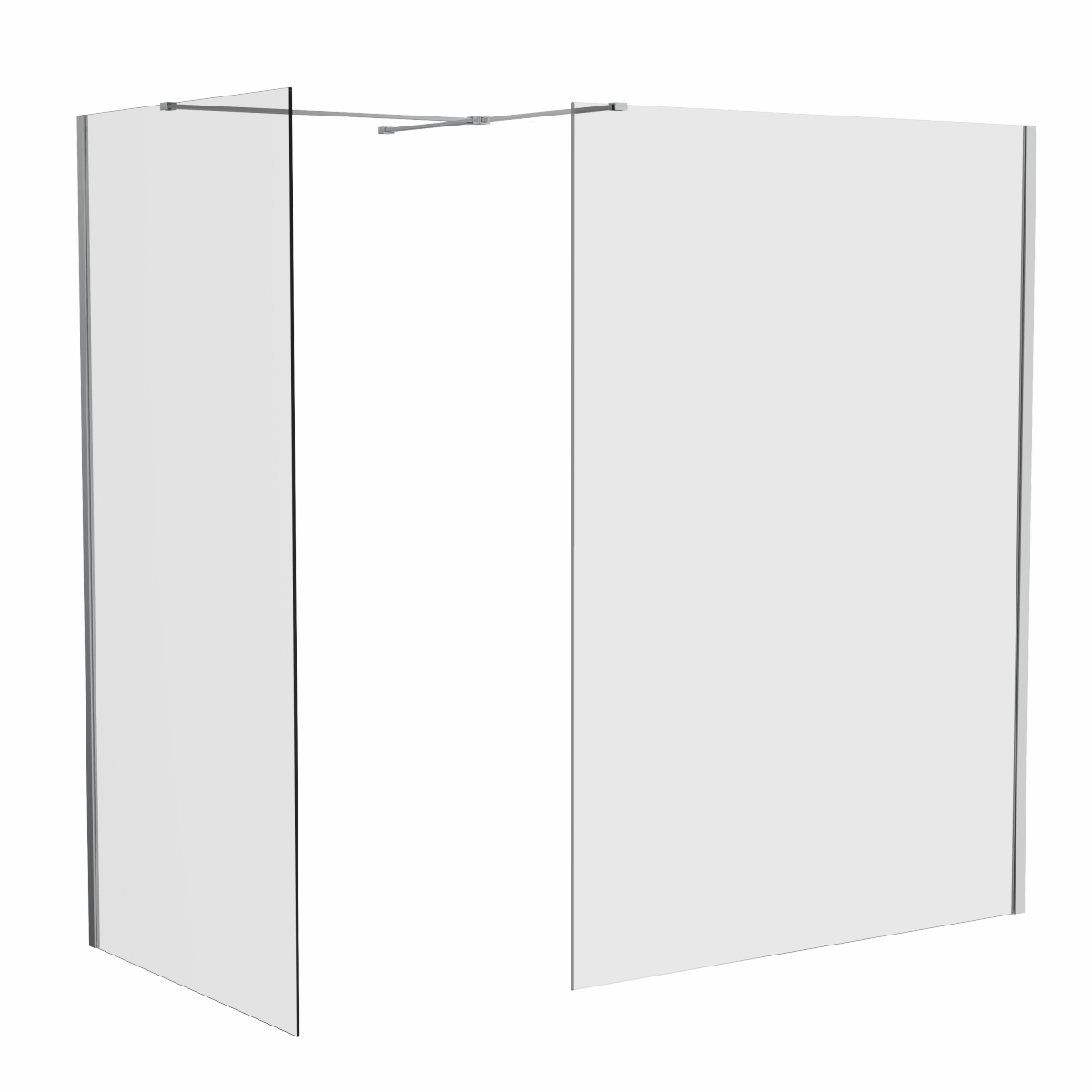 Wasdale 1100mm Wet Room Screen with 800mm Wet Room Screen - Chrome