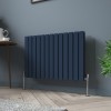 Karlstad 600 x 886mm Sapphire Blue Double Horizontal Flat Panel Designer Radiator