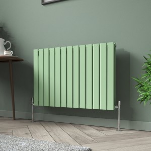 Karlstad 600 x 886mm Pastel Green Double Flat Panel Horizontal Designer Radiator