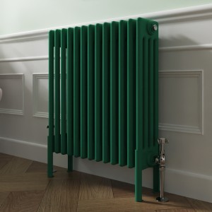 Bern 600 x 605mm Traditional Moss Green Horizontal Four Column Radiator