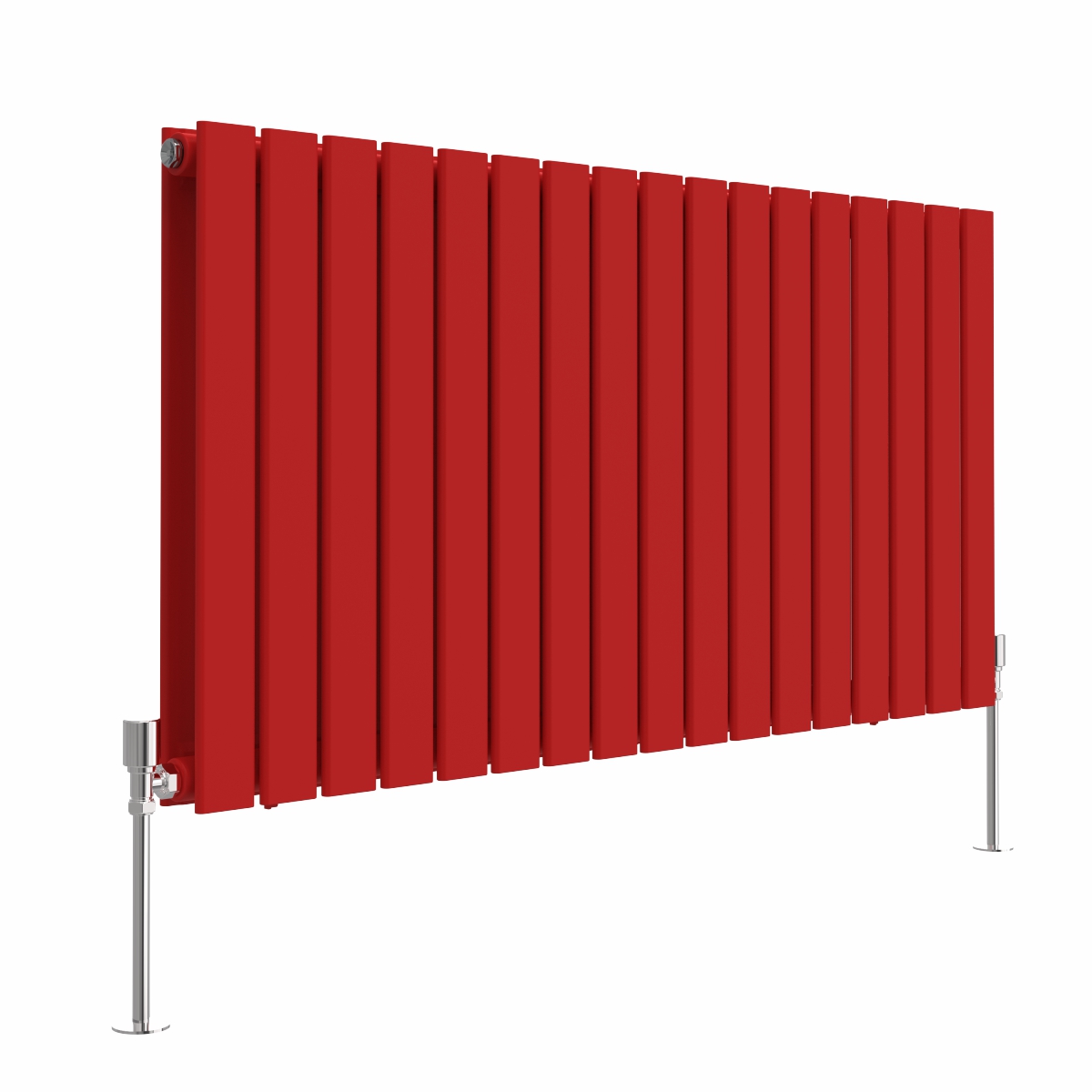 Karlstad 600 x 1158mm Signal Red Double Flat Panel Horizontal Designer Radiator