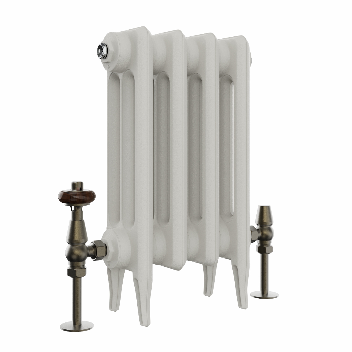 Classic  450 x 282mm  Porcelain White Triple Column Cast Iron Radiator - 4 Sections