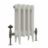 Classic  450 x 282mm  Porcelain White Triple Column Cast Iron Radiator - 4 Sections