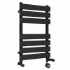 Juva 650 x 400mm Dual Fuel Satin Black Flat Panel Thermostatic Touch Control Electric Heated Towel Rail