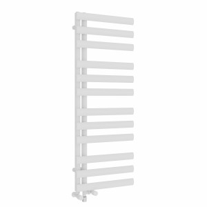 Kongsberg 1200 x 450mm Dual Fuel White Simple Electric Heated Towel Rail