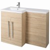 Calm Light Oak Left Hand Combination Vanity Unit Set with Concealed Cistern (No Toilet)