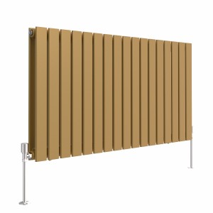 Karlstad 600 x 1158mm Metallic Gold Double Flat Panel Horizontal Designer Radiator