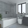 Borrowdale - 1400mm 5 Panel Folding Bath Screen - Chrome