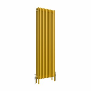 Bern 1800 x 560mm Zinc Yellow Four Column Vertical Traditional Radiator
