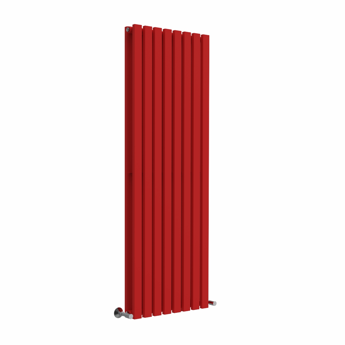 Lulea 1600 x 550mm Signal Red Double Flat Panel Vertical Designer Radiator