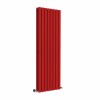 Lulea 1600 x 550mm Signal Red Double Flat Panel Vertical Designer Radiator