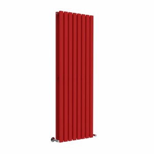 Lulea 1600 x 550mm Signal Red Double Flat Panel Vertical Designer Radiator