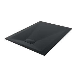Terra - 1200x900mm Slate Effect Rectangle Shower Tray Black