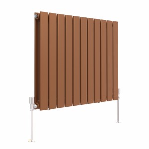 Karlstad 600 x 750mm Metallic Bronze Double Flat Panel Horizontal Designer Radiator