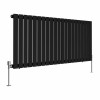 Karlstad 600 x 1430mm Black Single Flat Panel Horizontal Designer Radiator