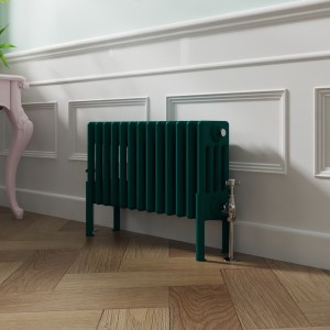Bern 300 x 605mm Traditional Blue Green Horizontal Four Column Radiator