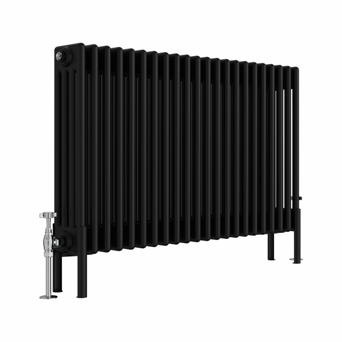 Bern 600 x 1010mm Black Four Column Horizontal Traditional Radiator