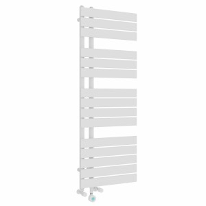 Kristiansund 1380 x 500mm Dual Fuel White Thermostatic Touch Control Wifi Electric Heated Towel Rail