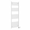 Fjord 1800 x 600mm Curved White HEC Thermostatic Electric Heated Towel Rail