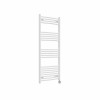 Fjord 1400 x 600mm Curved White Thermostatic Touch Control Electric Heated Towel Rail