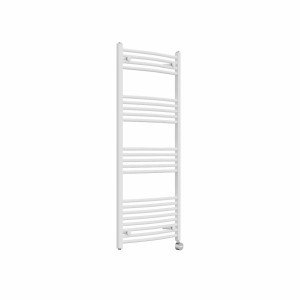 Fjord 1400 x 600mm Curved White Thermostatic Touch Control Electric Heated Towel Rail