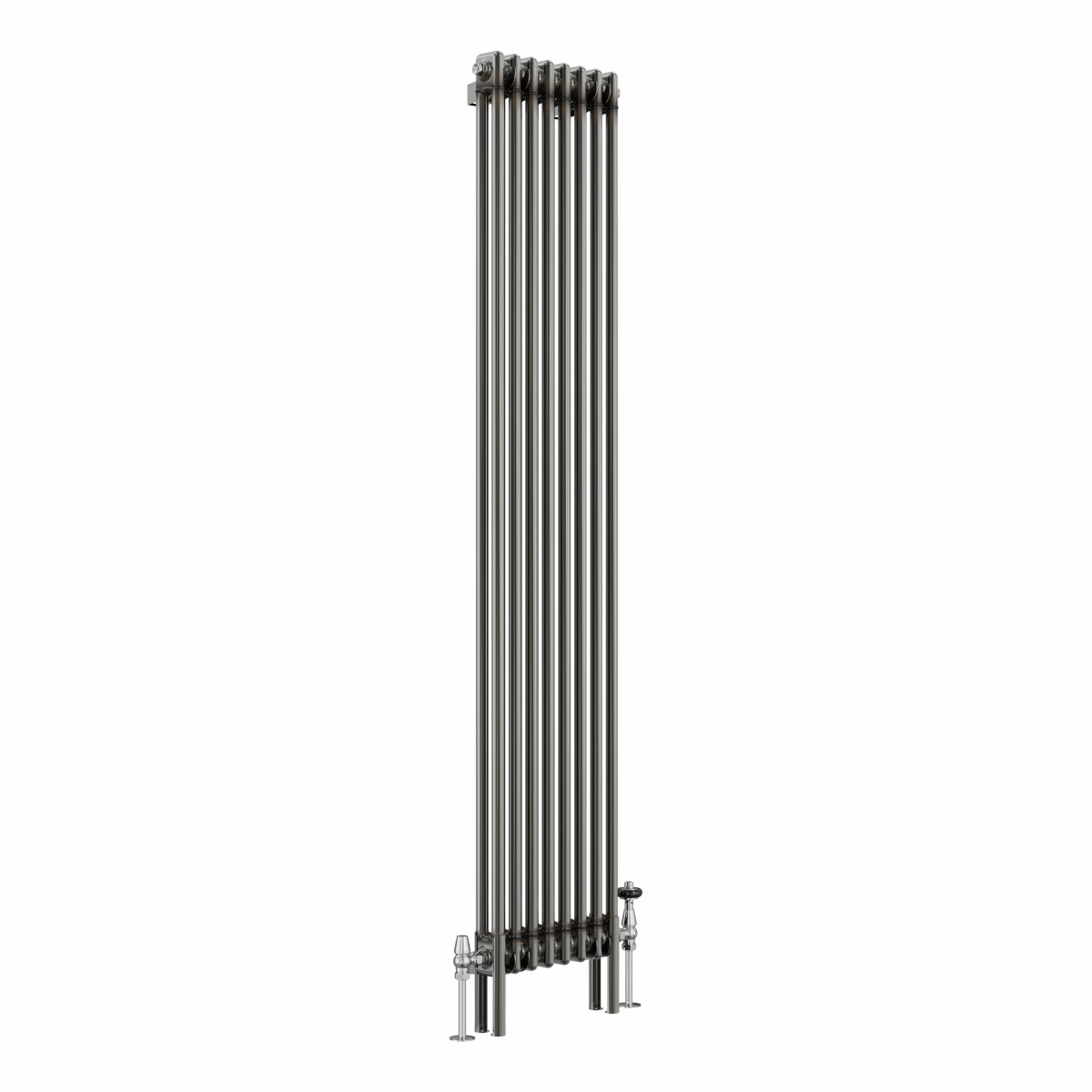 Bern 1800 x 380mm Raw Metal Double Column Vertical Traditional Radiator