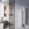 Carisa Vesta Single 1200 x 70mm White Designer Aluminium Electric Towel Rail