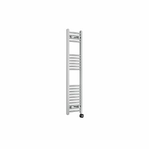 Fjord 1200 x 300mm Curved Chrome Thermostatic Touch Control Electric Heated Towel Rail