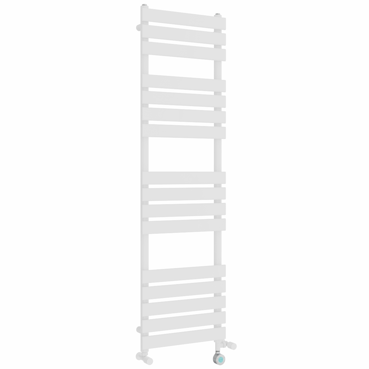 Juva 1600 x 450mm White Flat Panel Thermostatic Touch Control Electric Heated Towel Rail