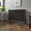 Bern 600 x 1190mm Black Silver Four Column Horizontal Traditional Radiator