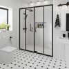 Ennerdale - 1500mm Double Sliding Shower Door - Black