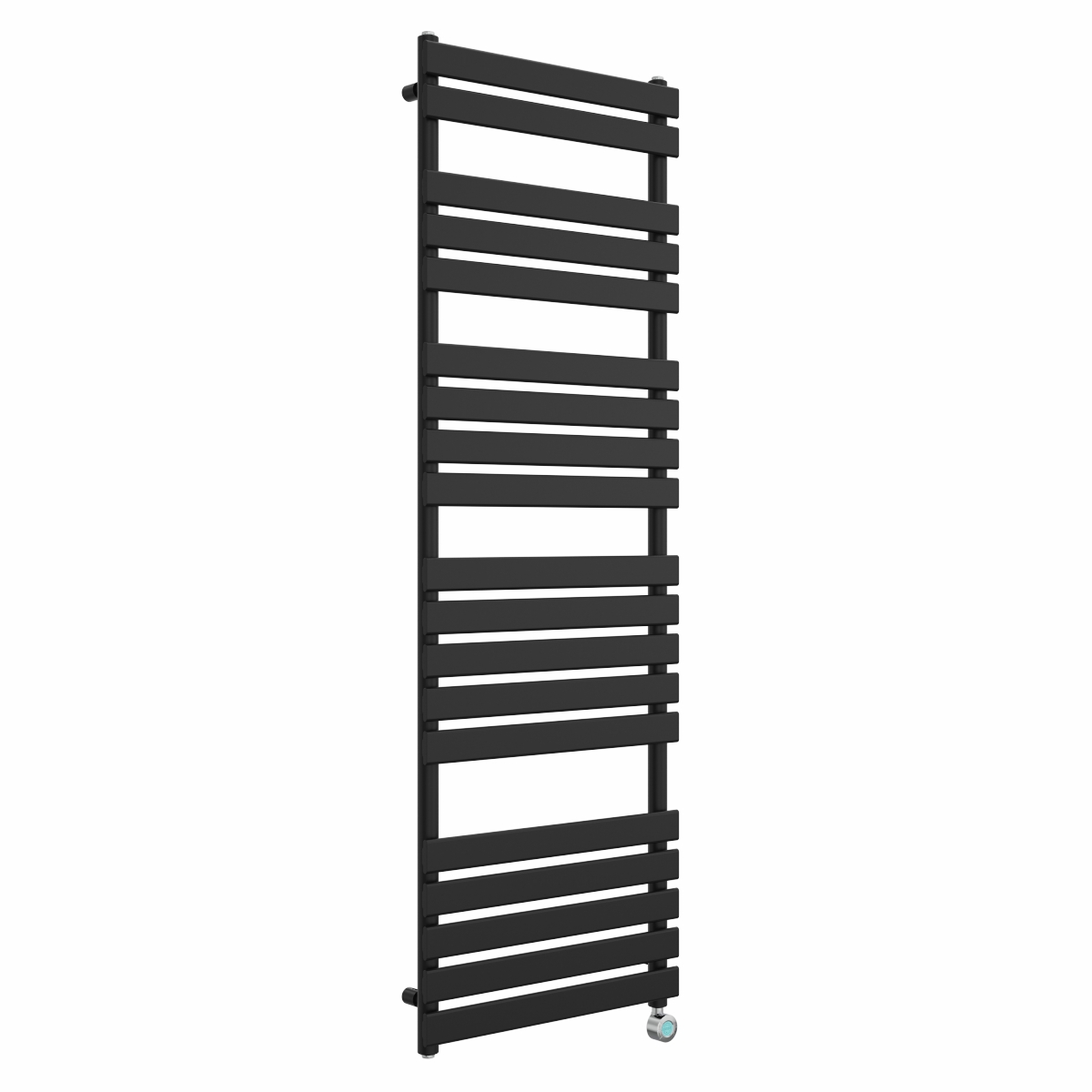 Juva 1800 x 600mm Satin Black Flat Panel Thermostatic Touch Control Wifi Electric Heated Towel Rail