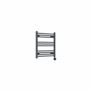 Bergen 600 x 600mm Straight Anthracite Thermostatic Touch Control Electric Heated Towel Rail