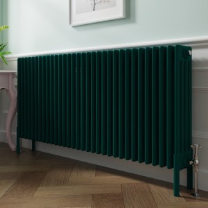 Bern 600 x 1460mm Traditional Blue Green Horizontal Four Column Radiator