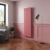 Norden 1800 x 591mm Rose Clair Pink Double Vertical Oval Column Designer Radiator