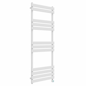 Juva 1600 x 600 mm White Flat Panel Thermostatic Touch Control Electric Heated Towel Rail
